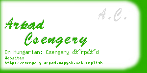 arpad csengery business card